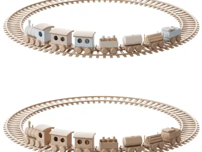 Animated train LOCO motive 3D model