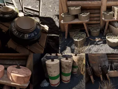 WW2 Mines Variety Pack Free 3D model