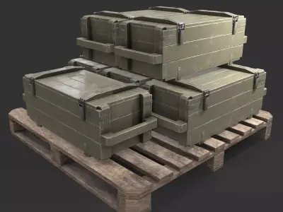 PBR Military Cargo Case 04 Low-poly 3D model