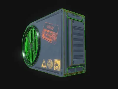 3D Air Conditioner Low-poly 3D model