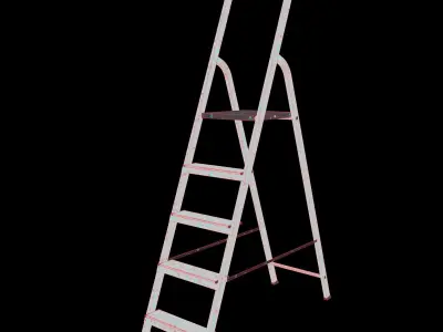 Work step ladder Low-poly 3D model