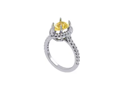 Pear Engagement Ring 3D print model