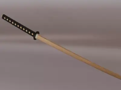 Bokken Wooden Katana Free 3D model