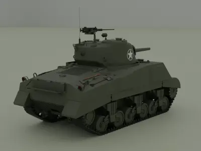 M4A2 Sherman Low-poly 3D model