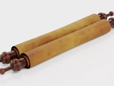 Scroll V4 - Medieval Paper Roll Prop Low-poly 3D model