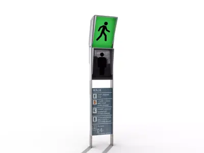 Sci-Fi Walk Signal Low-poly 3D model