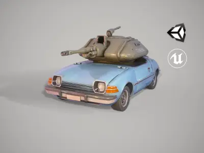 Car Armored Low-Poly Stylized Game-Ready Low-poly 3D model by prihodkoserhiii