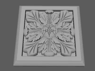 rosette decorative plaque with ornate design 3D model