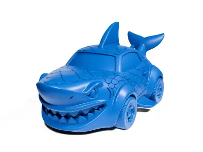 Shark car toy 3D print model