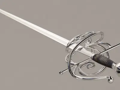 Rapier Western European Sword Low-poly 3D model