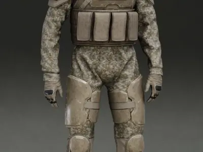 Special Forces Military Game Ready Soldier - UE4 Skeleton  Low-poly 3D model