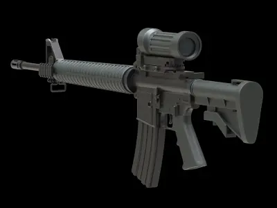 Colt Canada C7A2 Low Poly Low-poly 3D model