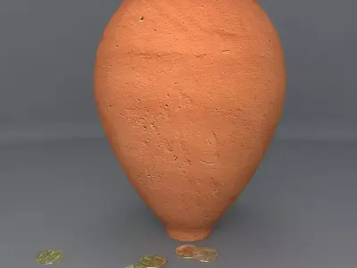 Vase with Ancient Coins 3D model