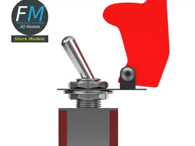 Toggle switch with guard 2 3D model