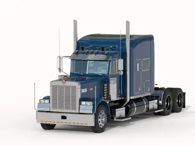 Detailed Peterbilt 379 with interior  3D model by IgYerm