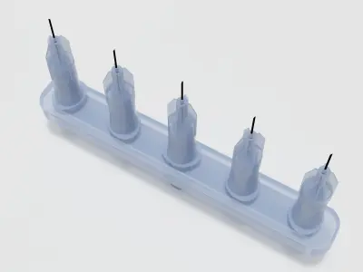 Multi Injector 5 Needles Straight Transparent 3D model