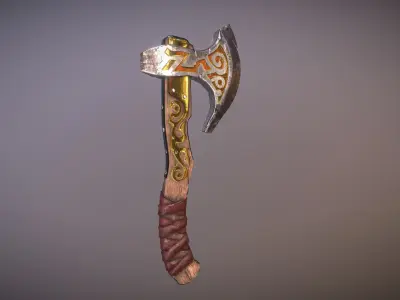 Low Poly RPG Axe Low-poly 3D model