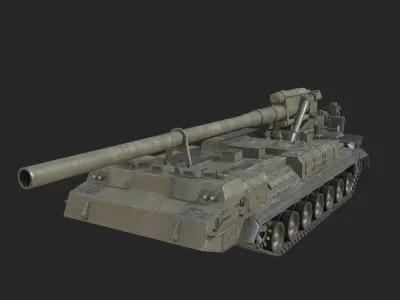 5 coatings of Russian 2S7 Pion M-1975 Self propelled Gun Low-poly 3D model