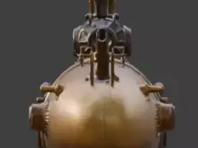 Steampunk Heavy Tactical Submarine 3D Model Low-poly 3D model