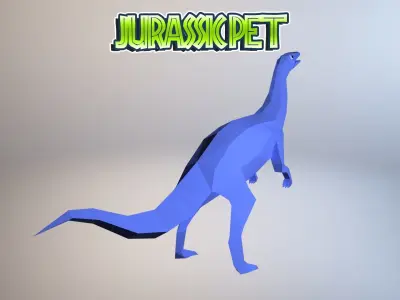 Anchisaurus Polyzelus Low-poly 3D model