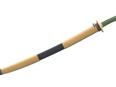 Mongol Warrior Sword Low-poly 3D model