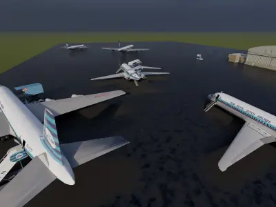  1960s Fleet DC 8 DC9 and Lockheed-188 ELECTRA 3D model