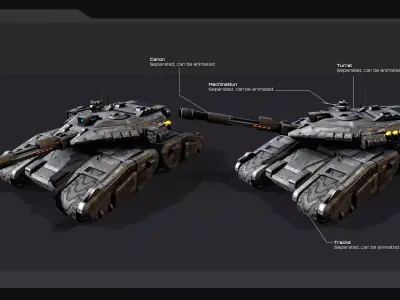 SF Tank - MX2 Low-poly 3D model
