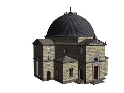 Temple Synagogue Reconstruction Low-poly 3D model