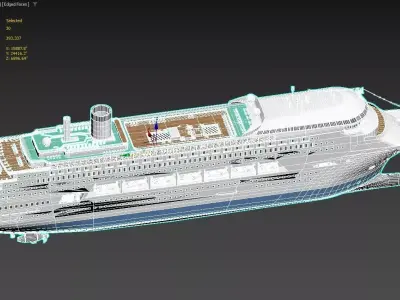 Modern Cruise Ship 300m Ocean Liner 3D model  3D model