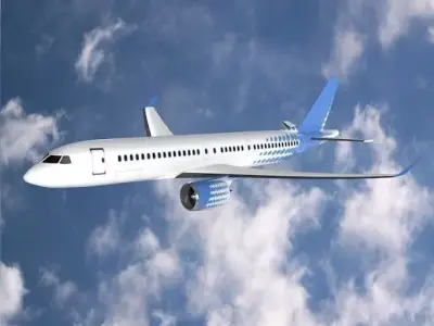 Bombardier cs300 commercial airplane Low-poly 3D model