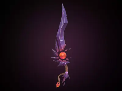 Stylized Fantasy Weapon Low-poly 3D model
