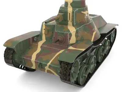 Tank Type 95 Ha-Go Low-poly 3D model