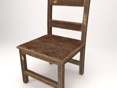 Modern Old Wood Chair 3D model