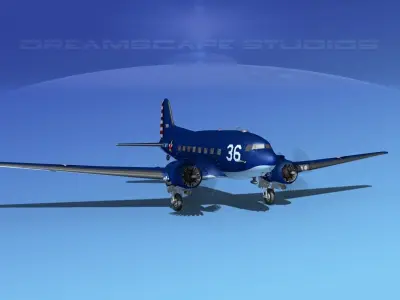 Douglas R-4D Dakota US Navy V1 3D model