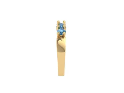 5-Stone engagement Ring 3D print model