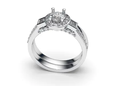 solitaire with ring sizes  8 part S83 3D print model