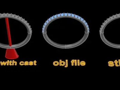 Dainty Half Diamond Band Ring 3D print model