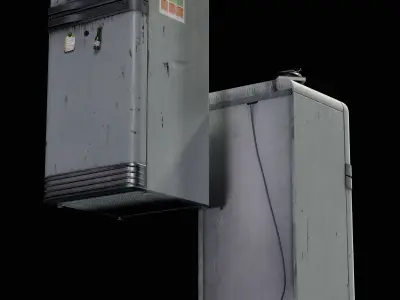 Old Fridge with magnets- Optimized for Games and animations   Low-poly 3D model