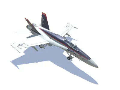 FA-18 Hornet Jet Fighter Aircraft Low-poly 3D model