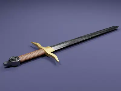 knight sword 3D model Low-poly 3D model
