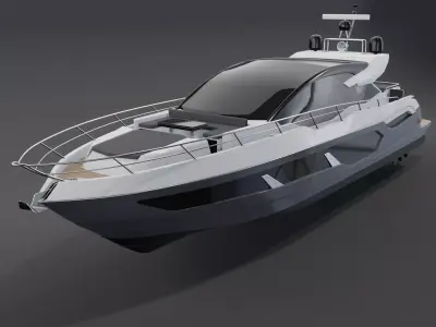 Sunseeker Predator 75 Render PBR 3D model 3D model