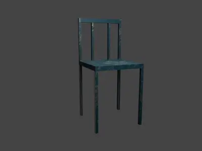Old Metal Chair Realistic Vintage Industrial Prop Low-poly 3D model
