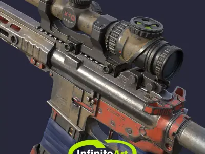 Rifle ar - Low-poly 3D model purchase