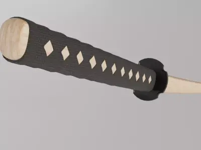Bokken Wooden Katana Free 3D model