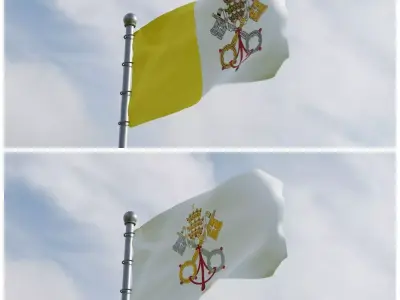 Animated Vatican Flags 3D model