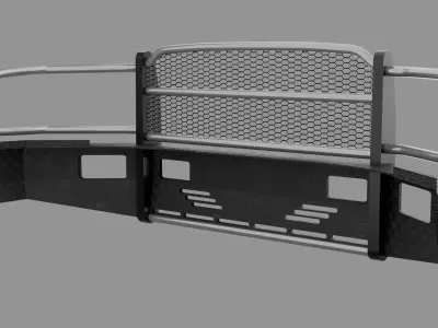 Front Heavy-Duty Bumper  Low-poly 3D model