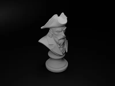 Pirate Bust Chess 3D print model shop