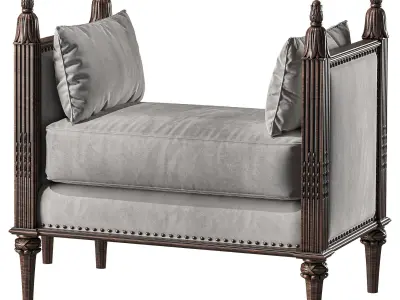 ebanista villandry bench and pouf 3D model