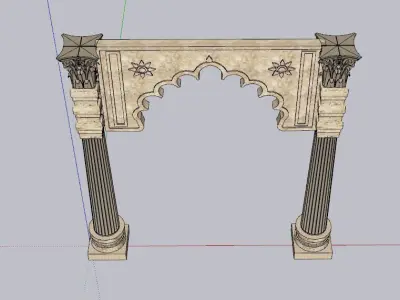 indian jodhpuri stone arch  Low-poly 3D model