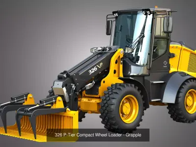 326 P-Tier Compact Wheel Loaders 3 in 1 3D Model Pack